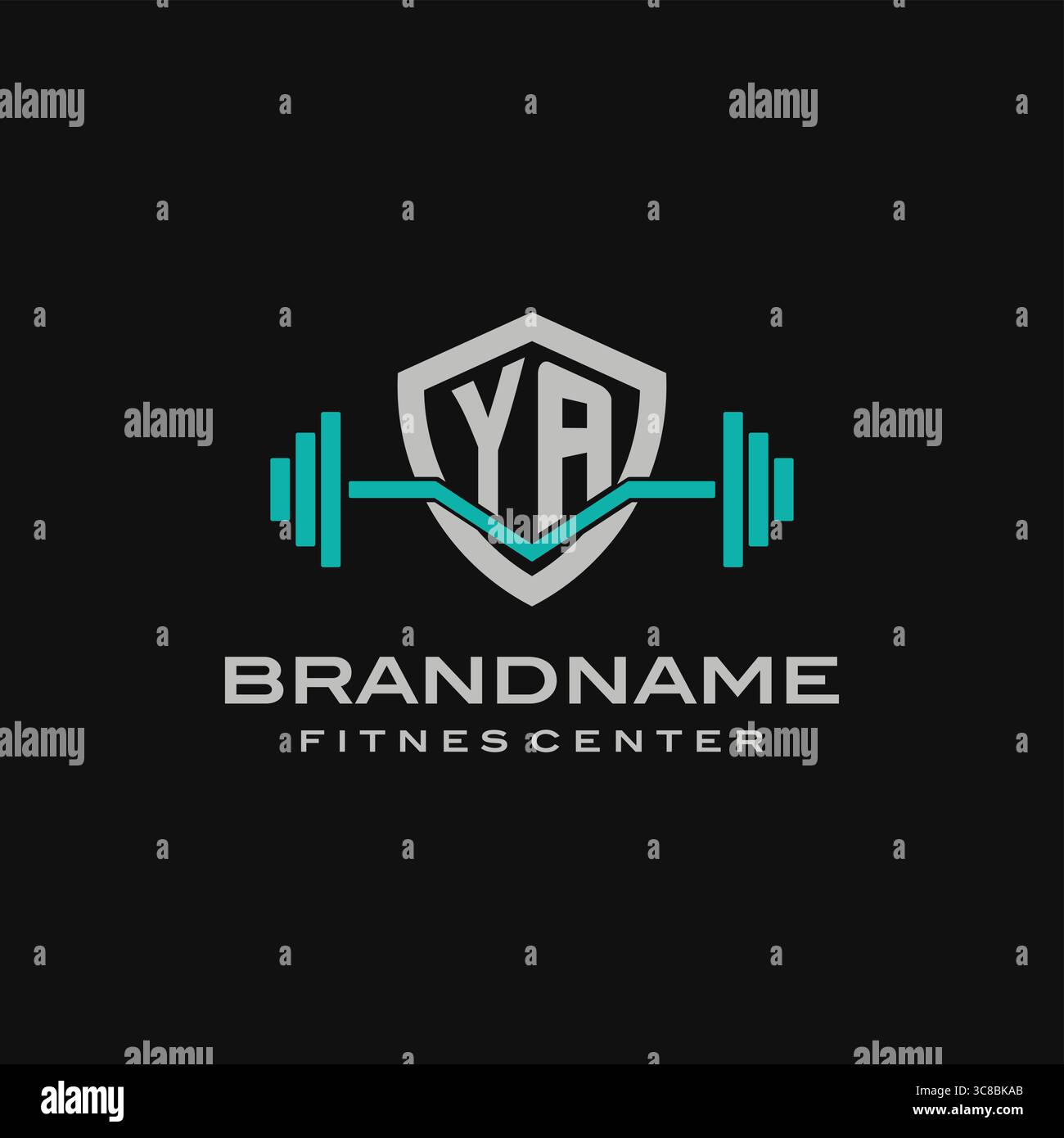 Creative letter YA logo design for gym or fitness vector graphic Stock Vector