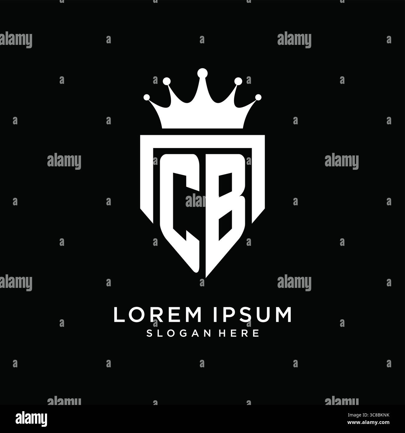 Letter CB logo monogram emblem style with crown shape design template vector graphic vector graphic Stock Vector