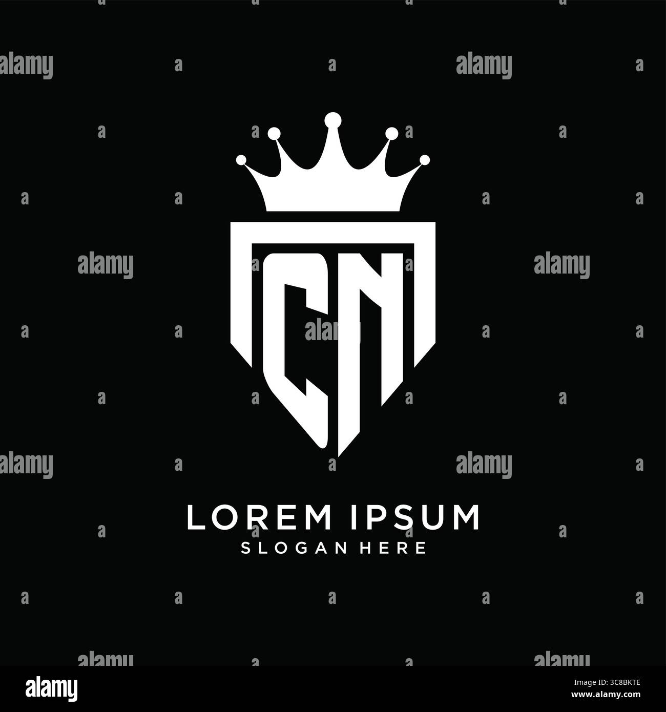 Letter CN logo monogram emblem style with crown shape design template vector graphic vector graphic Stock Vector