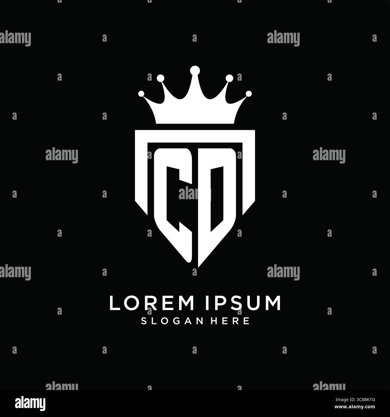 Letter CD logo monogram emblem style with crown shape design template vector graphic vector graphic Stock Vector