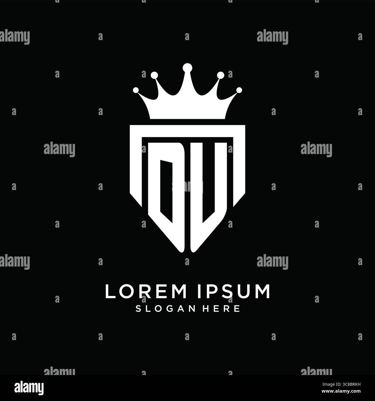 Letter DU logo monogram emblem style with crown shape design template vector graphic vector graphic Stock Vector