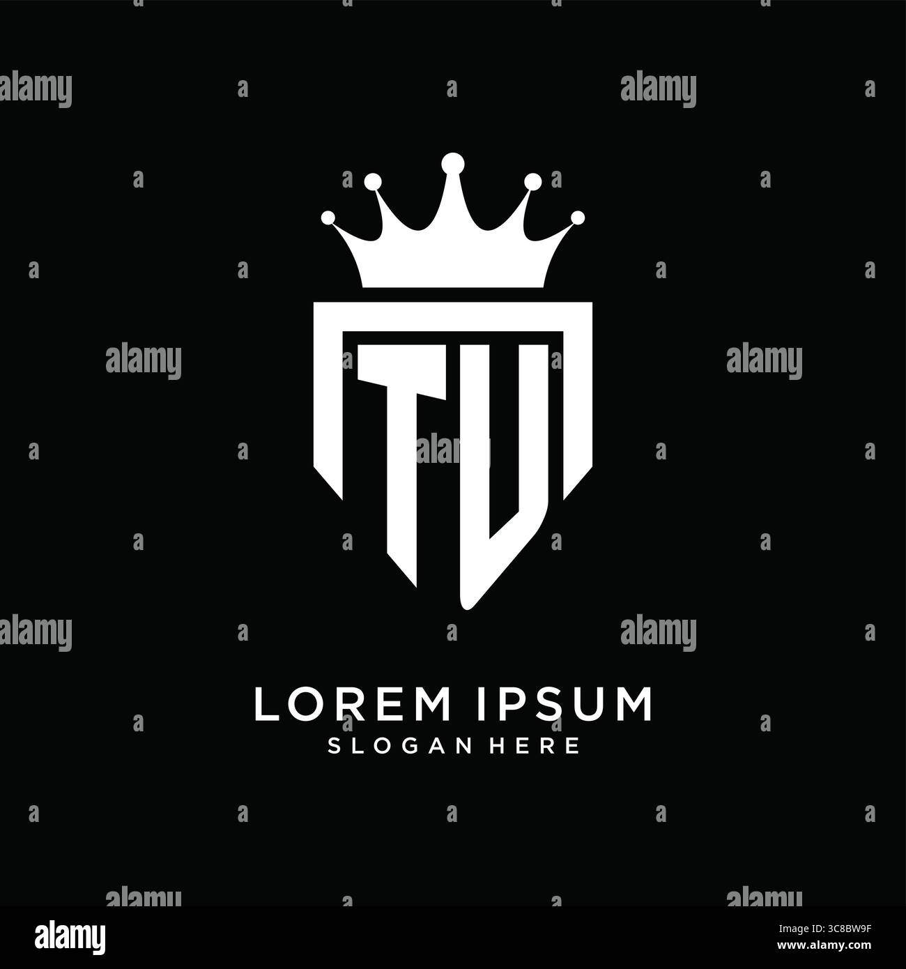 Letter TU logo monogram emblem style with crown shape design template vector graphic vector graphic Stock Vector