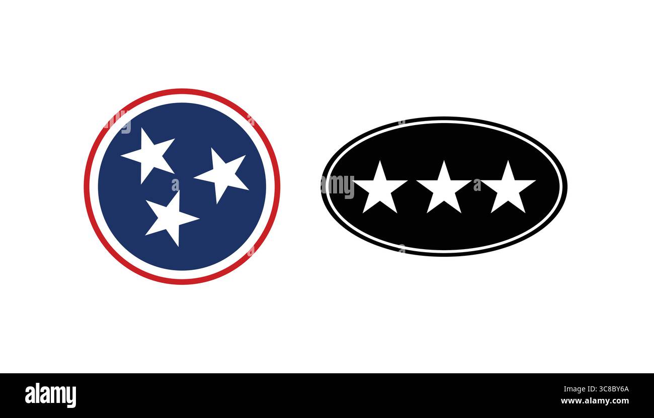 Tennessee State Seal: Circular and Oval Variations. Stock Vector
