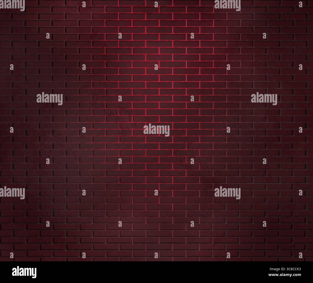 Red Lights Brick Wall. Spooky Halloween Background Stock Vector
