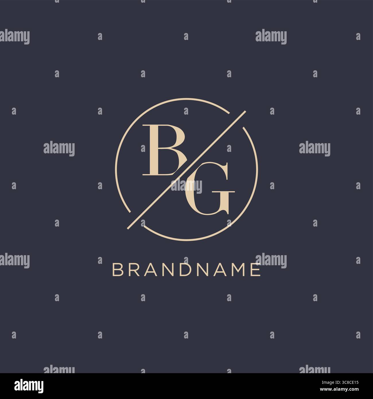 Initial letter BG logo with simple circle line elegant look monogram logo style vector graphic Stock Vector