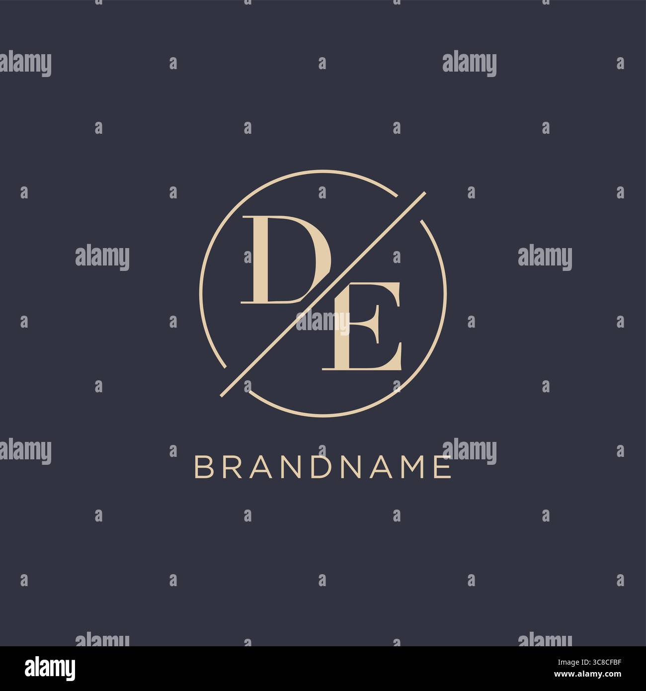 Initial letter DE logo with simple circle line elegant look monogram logo style vector graphic Stock Vector