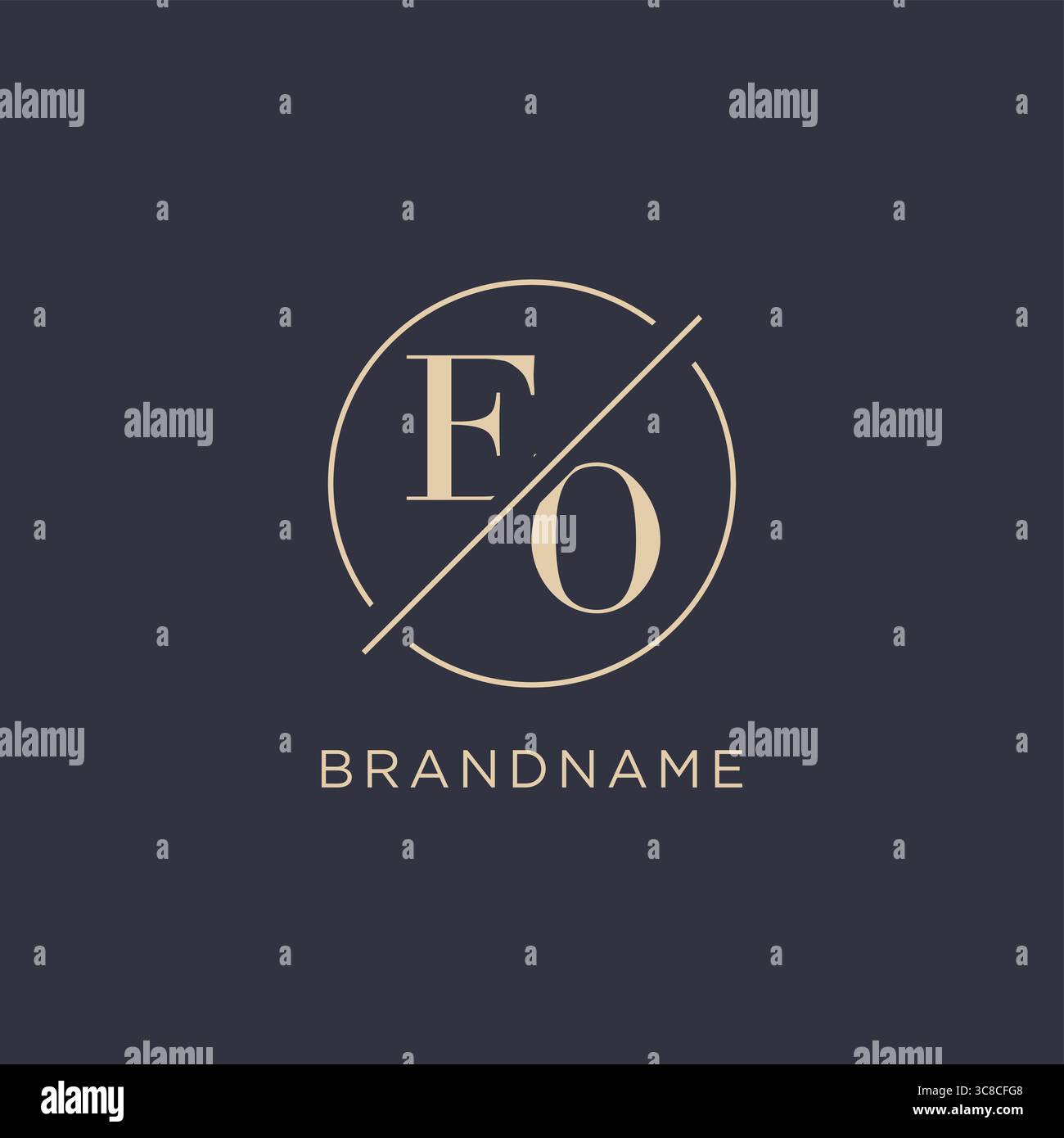 Initial letter EO logo with simple circle line elegant look monogram logo style vector graphic Stock Vector