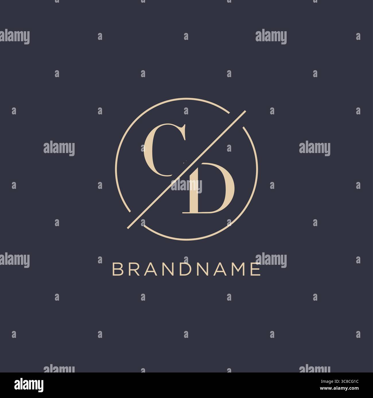 Initial letter CD logo with simple circle line elegant look monogram logo style vector graphic Stock Vector