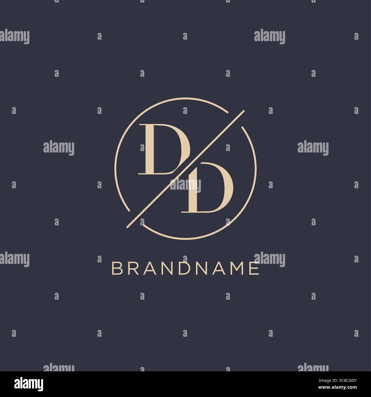 Initial letter DD logo with simple circle line elegant look monogram logo style vector graphic Stock Vector