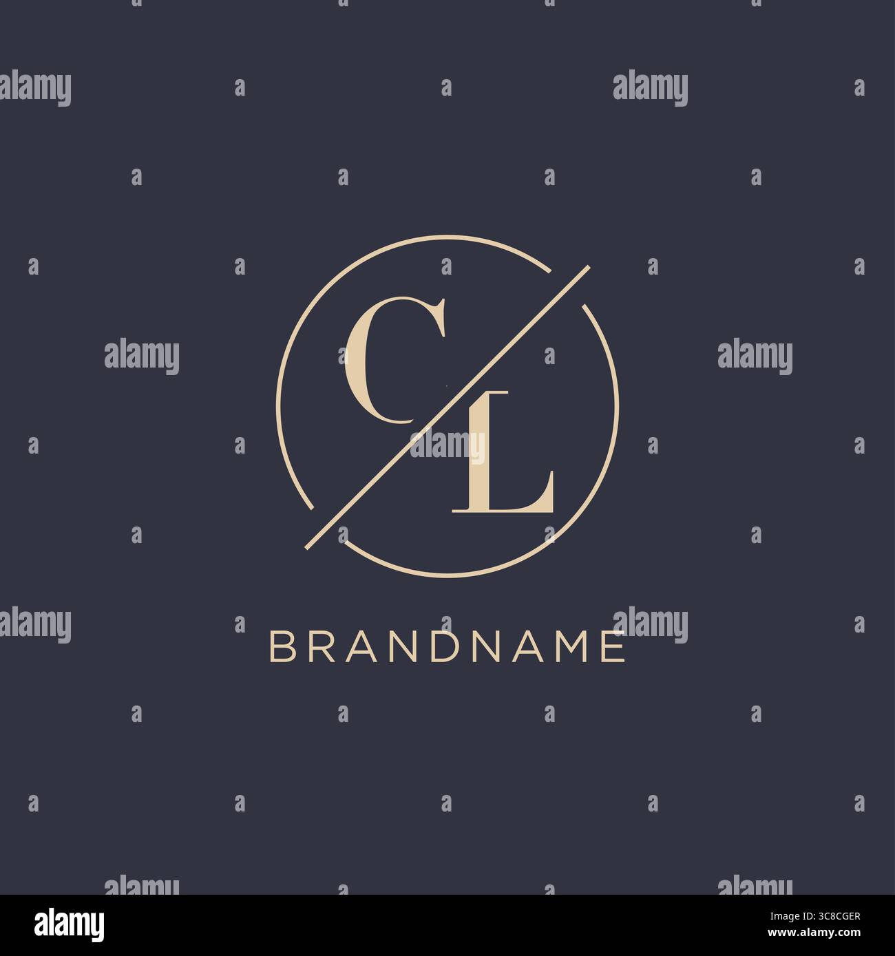 Initial letter CL logo with simple circle line elegant look monogram logo style vector graphic Stock Vector
