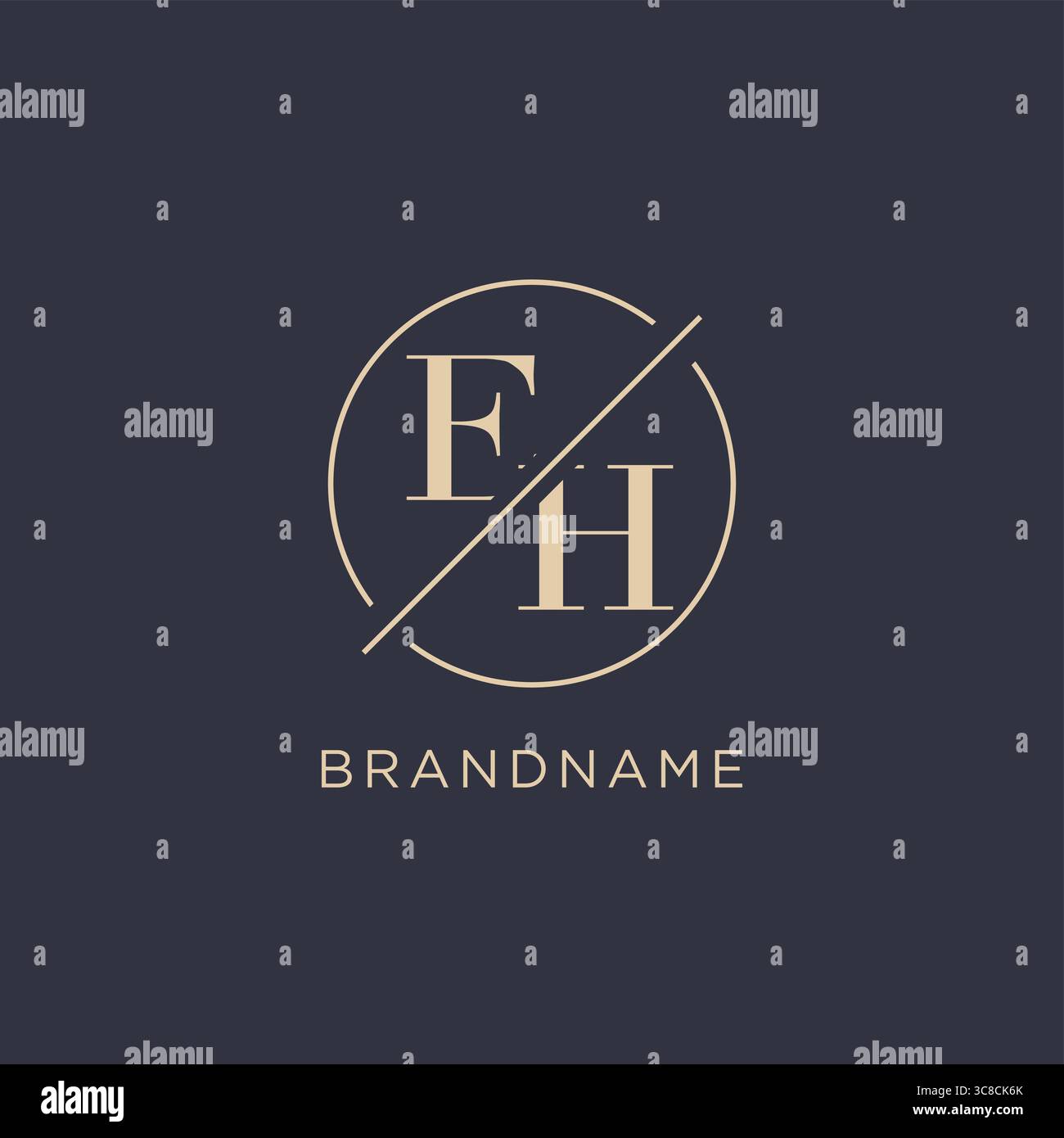 Initial letter EH logo with simple circle line elegant look monogram ...