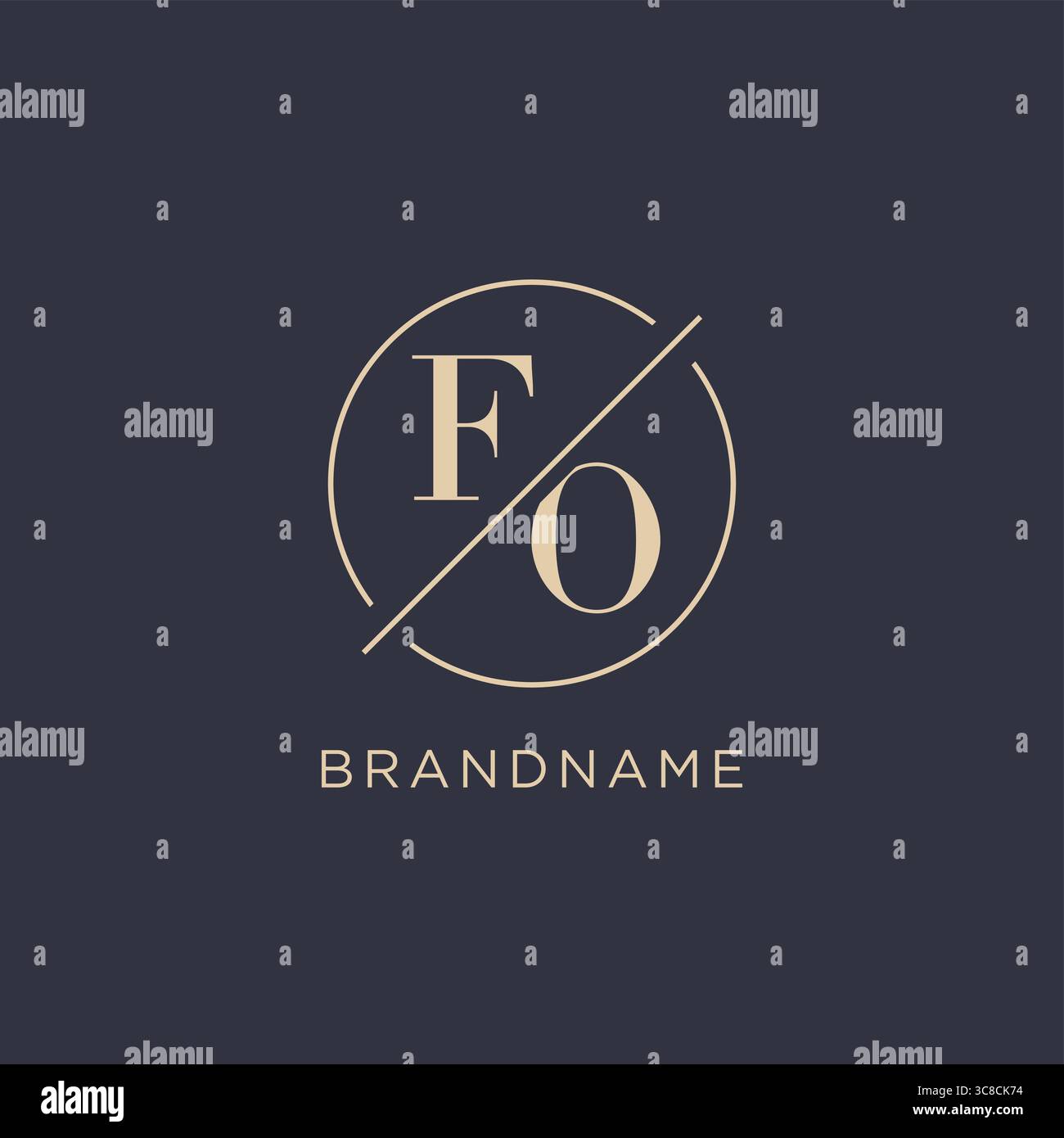 Initial letter FO logo with simple circle line elegant look monogram logo style vector graphic Stock Vector