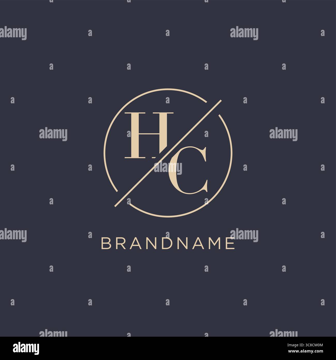 Initial letter HC logo with simple circle line elegant look monogram ...