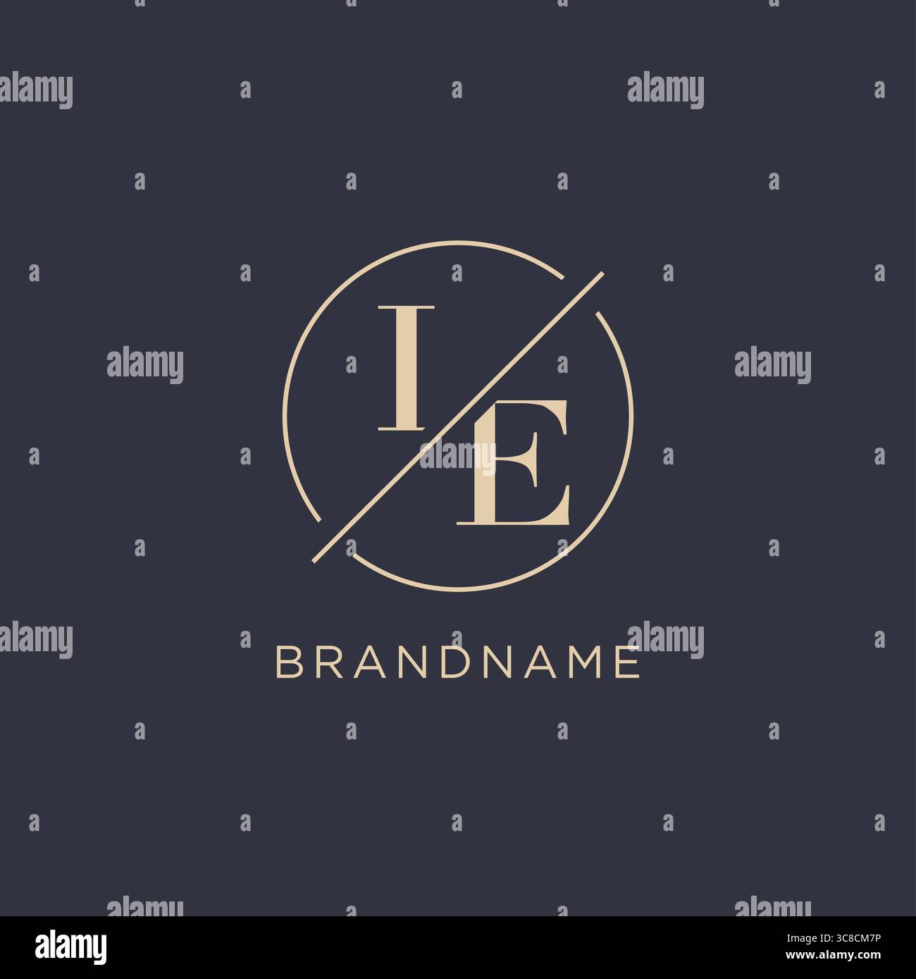 Initial letter IE logo with simple circle line elegant look monogram ...