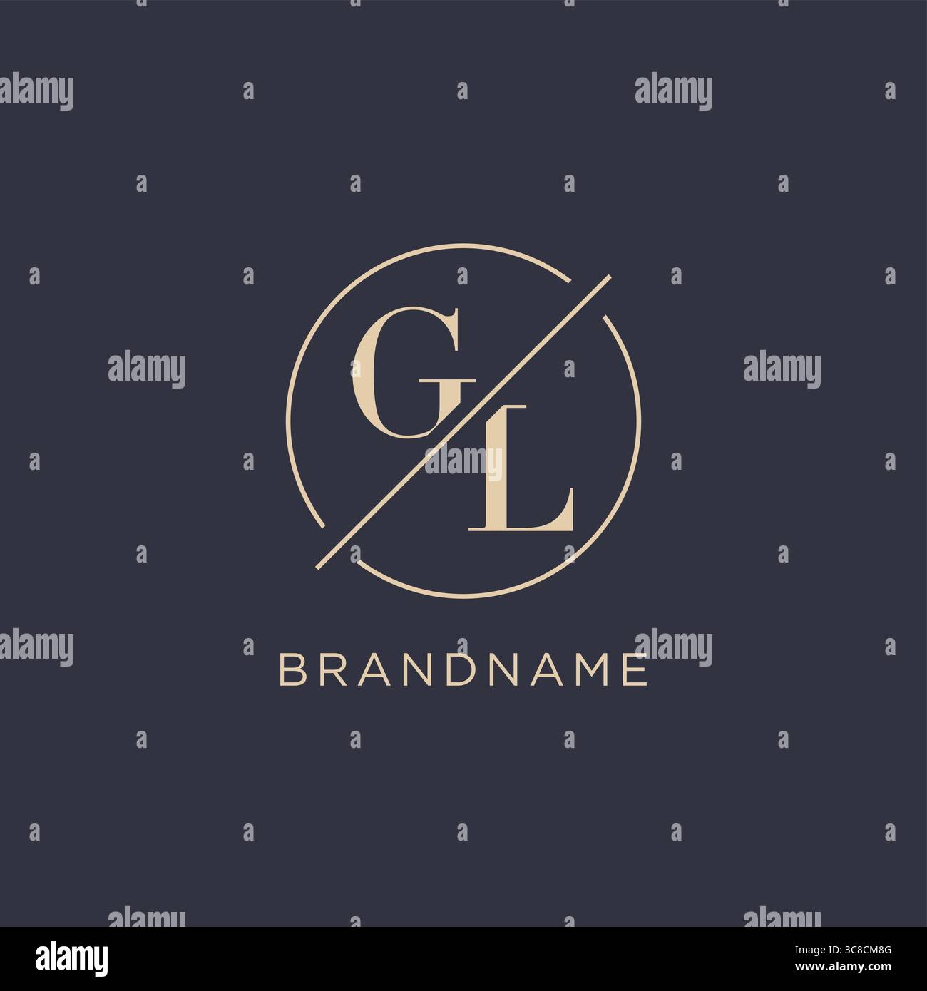 Initial letter GL logo with simple circle line elegant look monogram logo style vector graphic Stock Vector