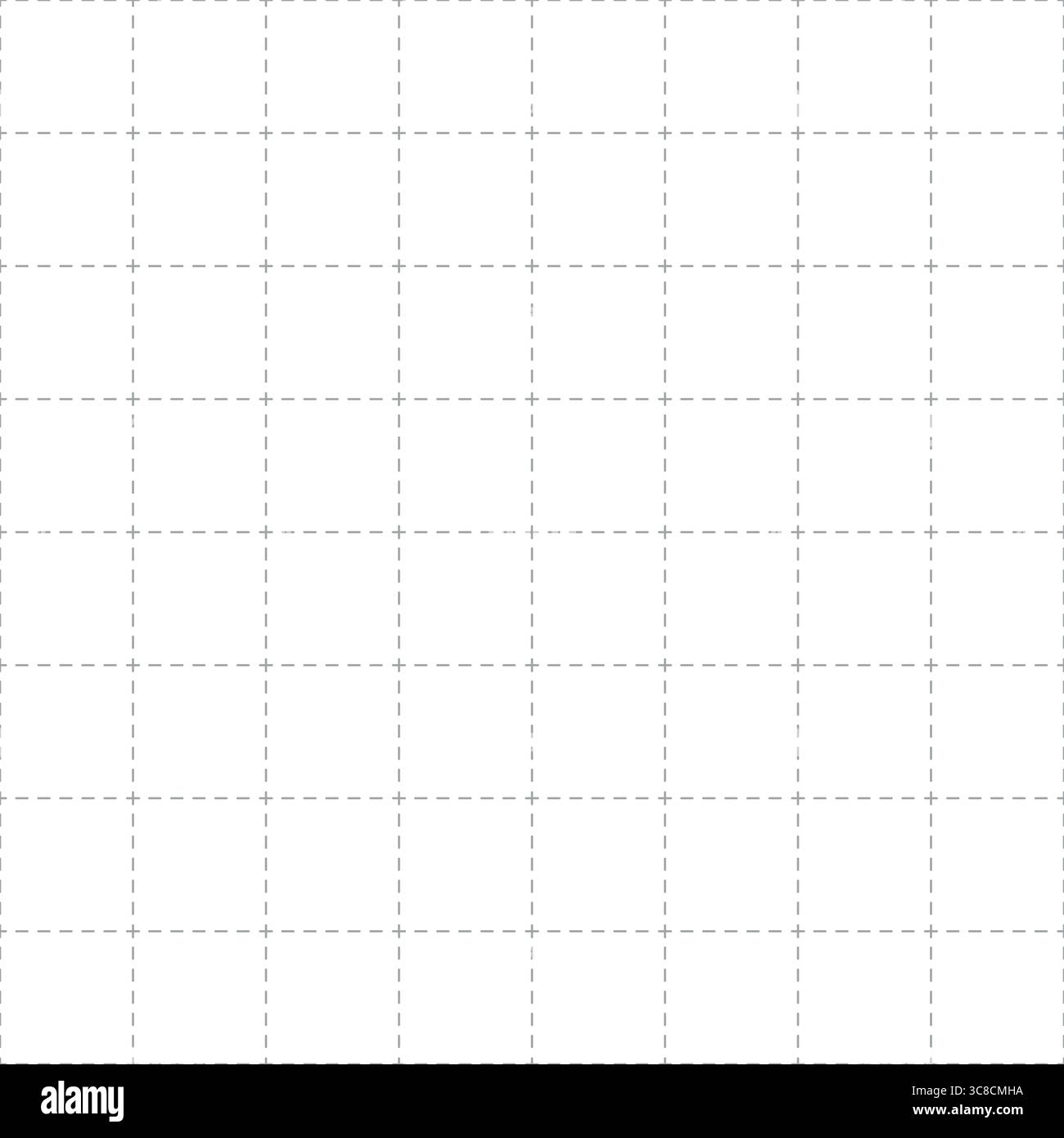 Squared dashed grid seamless pattern. Math paper notebook background. Dashed cross line texture. Squared notebook seamless pattern. Grid paper sheet Stock Vector