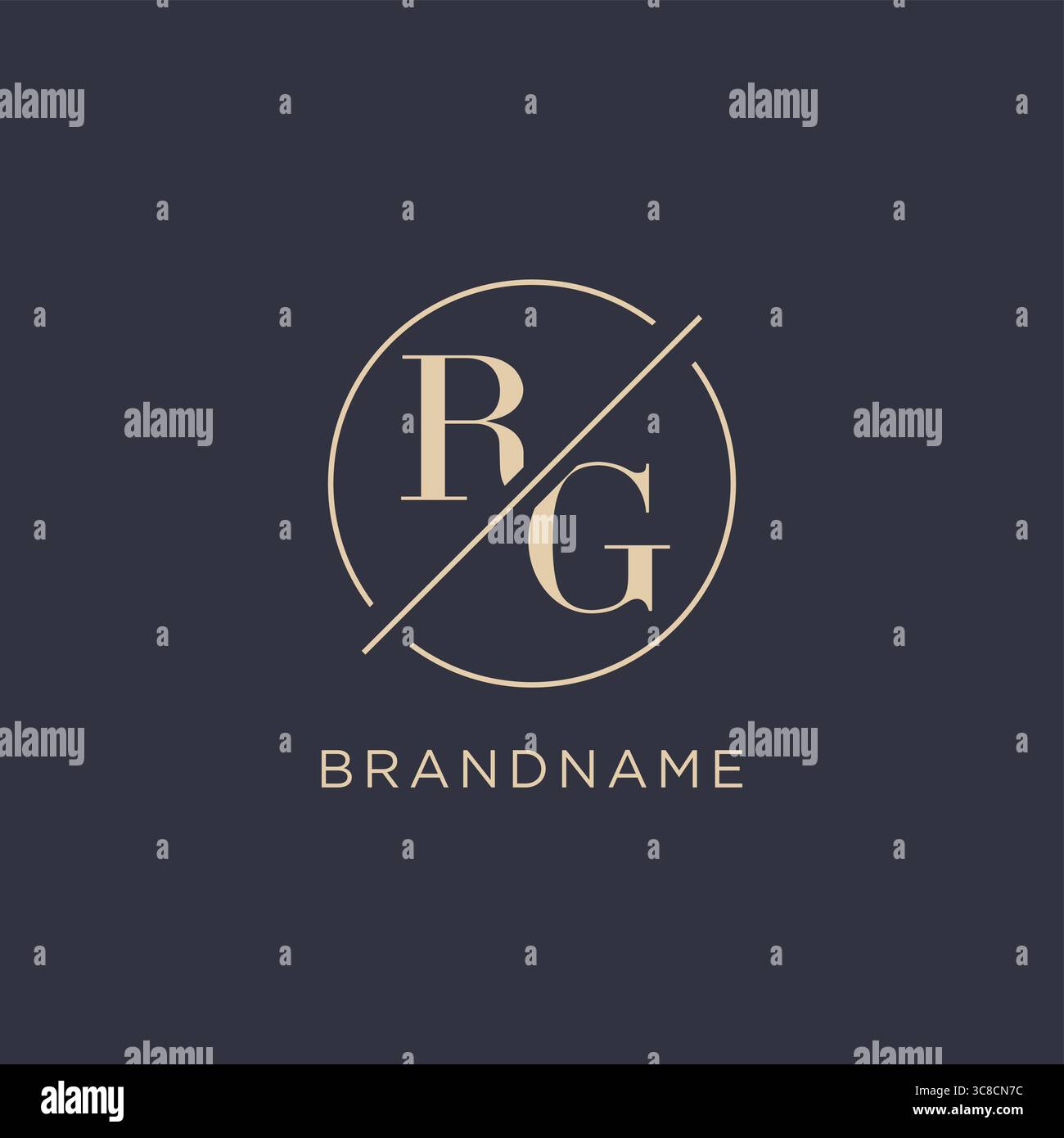 Rg Initials Basic Initial letter RG logo with simple circle line elegant look monogram ...