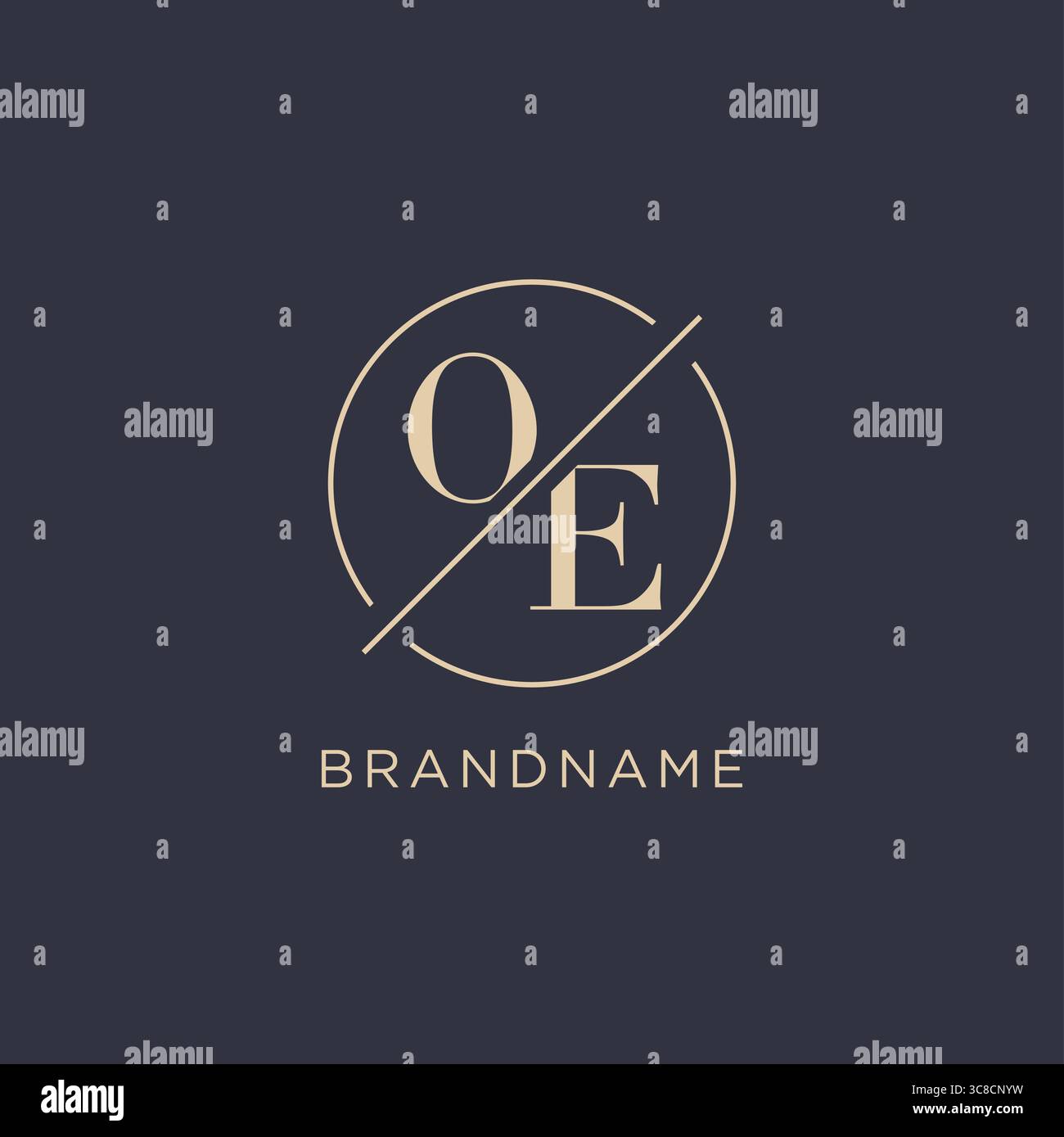 Initial letter OE logo with simple circle line elegant look monogram ...