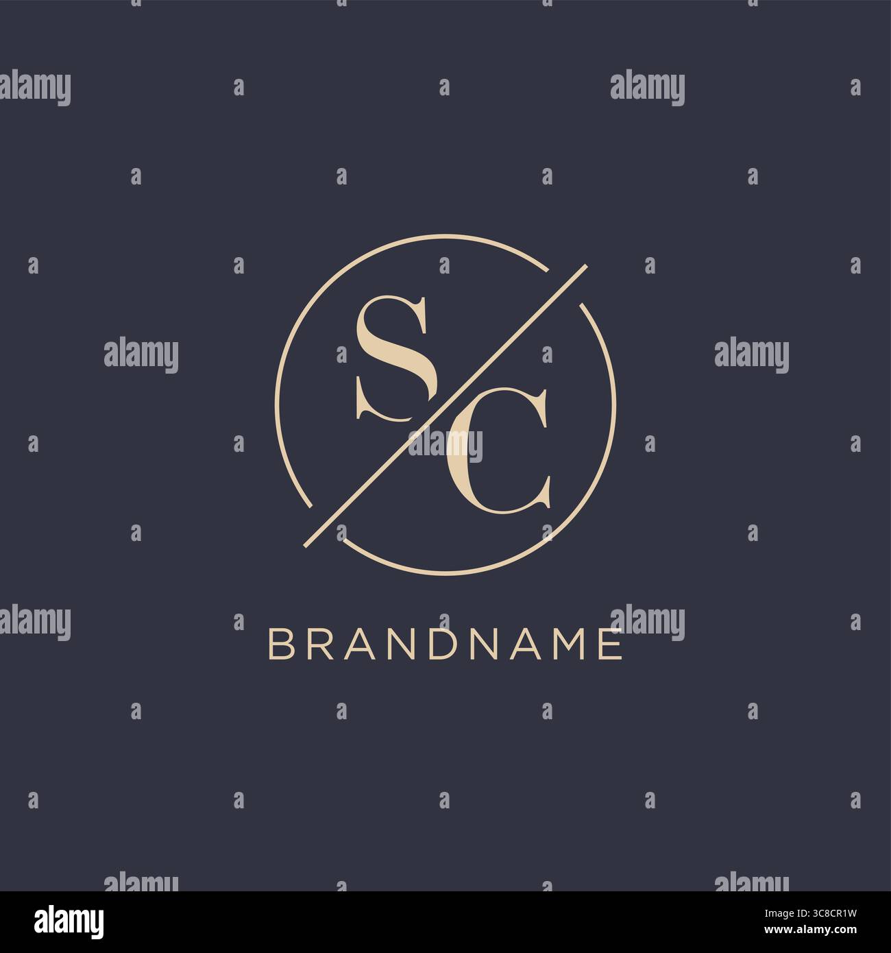 Initial letter SC logo with simple circle line elegant look monogram ...