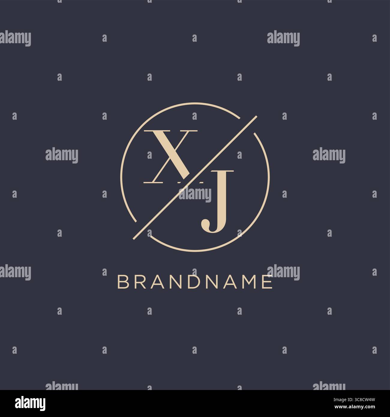 Initial letter XJ logo with simple circle line elegant look monogram ...