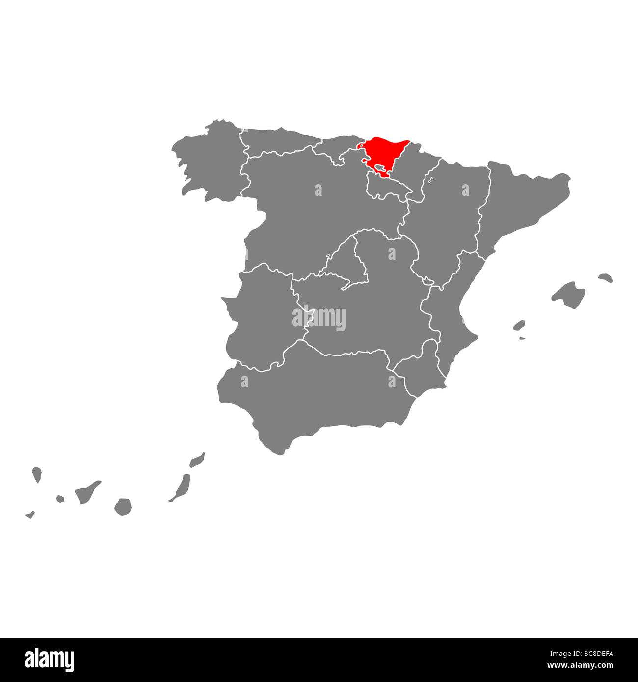 Simple Basque Country Map Basque Country of Spain map symbol shape, travel web flat vector ...