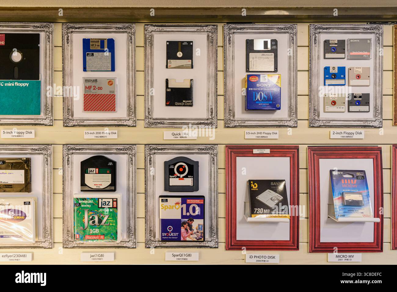 Different types of old computer disks at the Extinct Media Museum ...