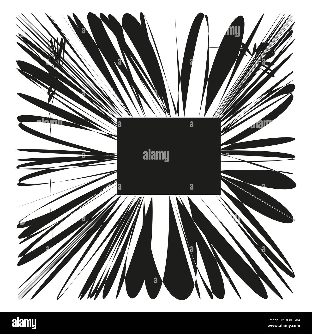 Burst frame icon. Petal spike border. Dynamic splash Vector. Black ...