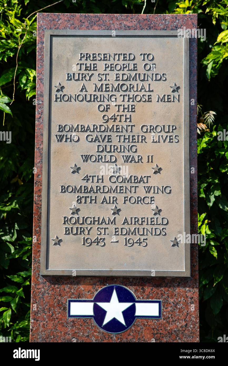 Suffolk, UK - September 6th 2024: 94th Bombardment Group Memorial, in ...