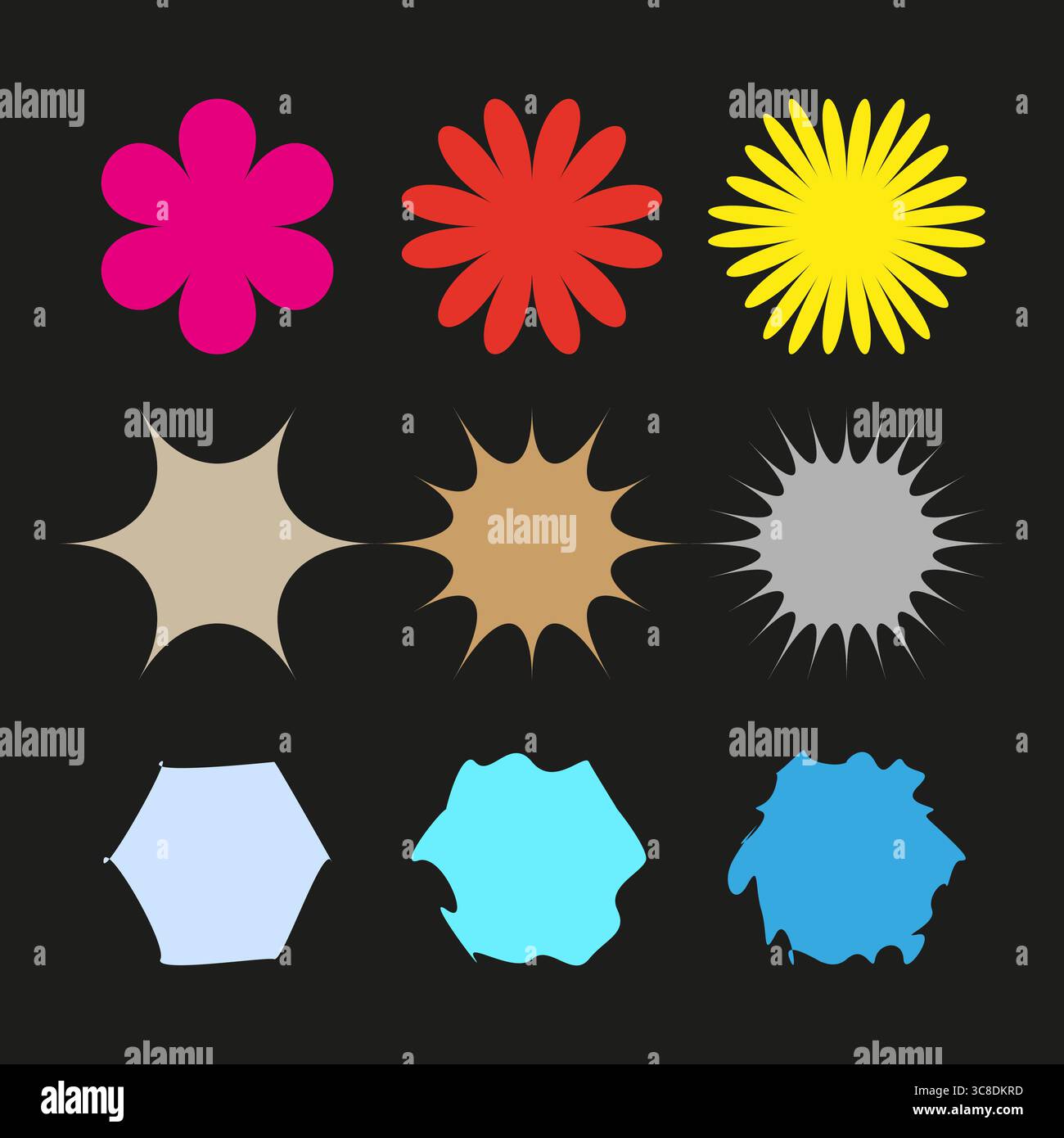 Abstract splash shapes. Colorful paint splatters. Artistic blob forms. Vector creative elements. EPS 10. Stock Vector