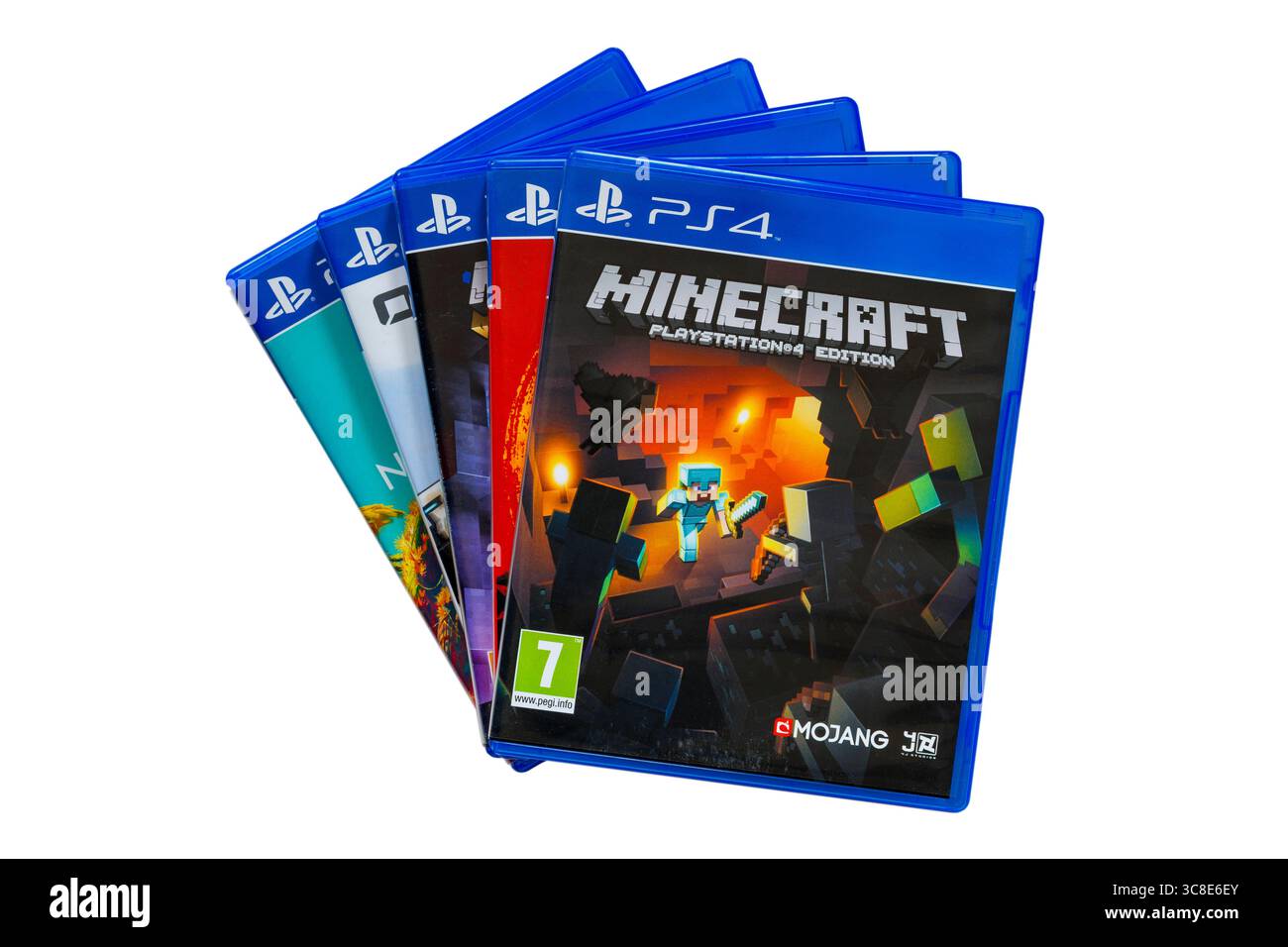 Ps4 Minecraft Blocks pile of Playstation PS4 games with Minecraft video game on top isolated ...