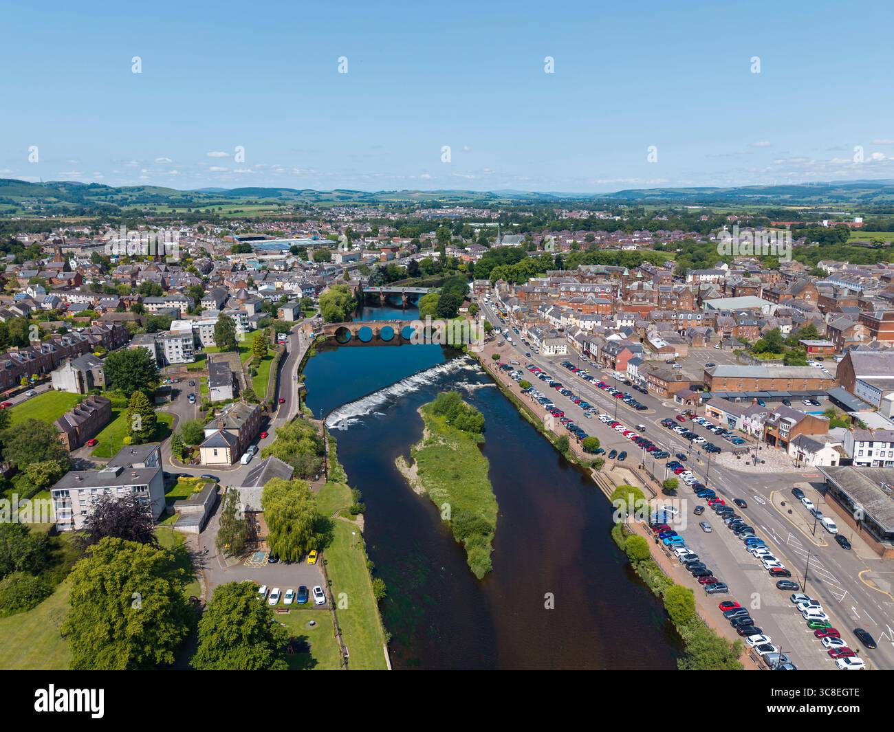 Aerial view river multiple bridges hi-res stock photography and images ...