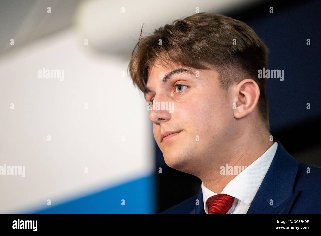 London, UK. 4 August 2025. George Finch, aged 19, Leader of ...