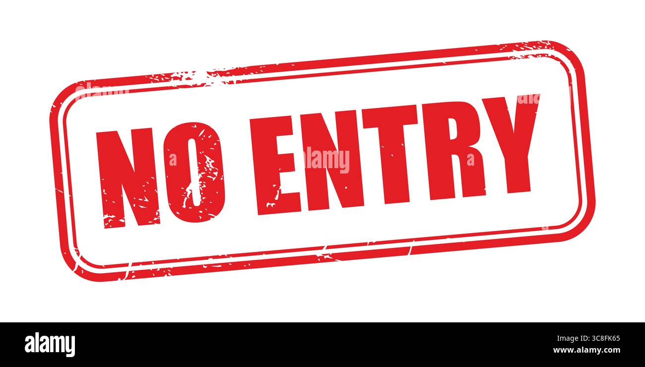 No entry red grunge stamp text on white background Stock Vector