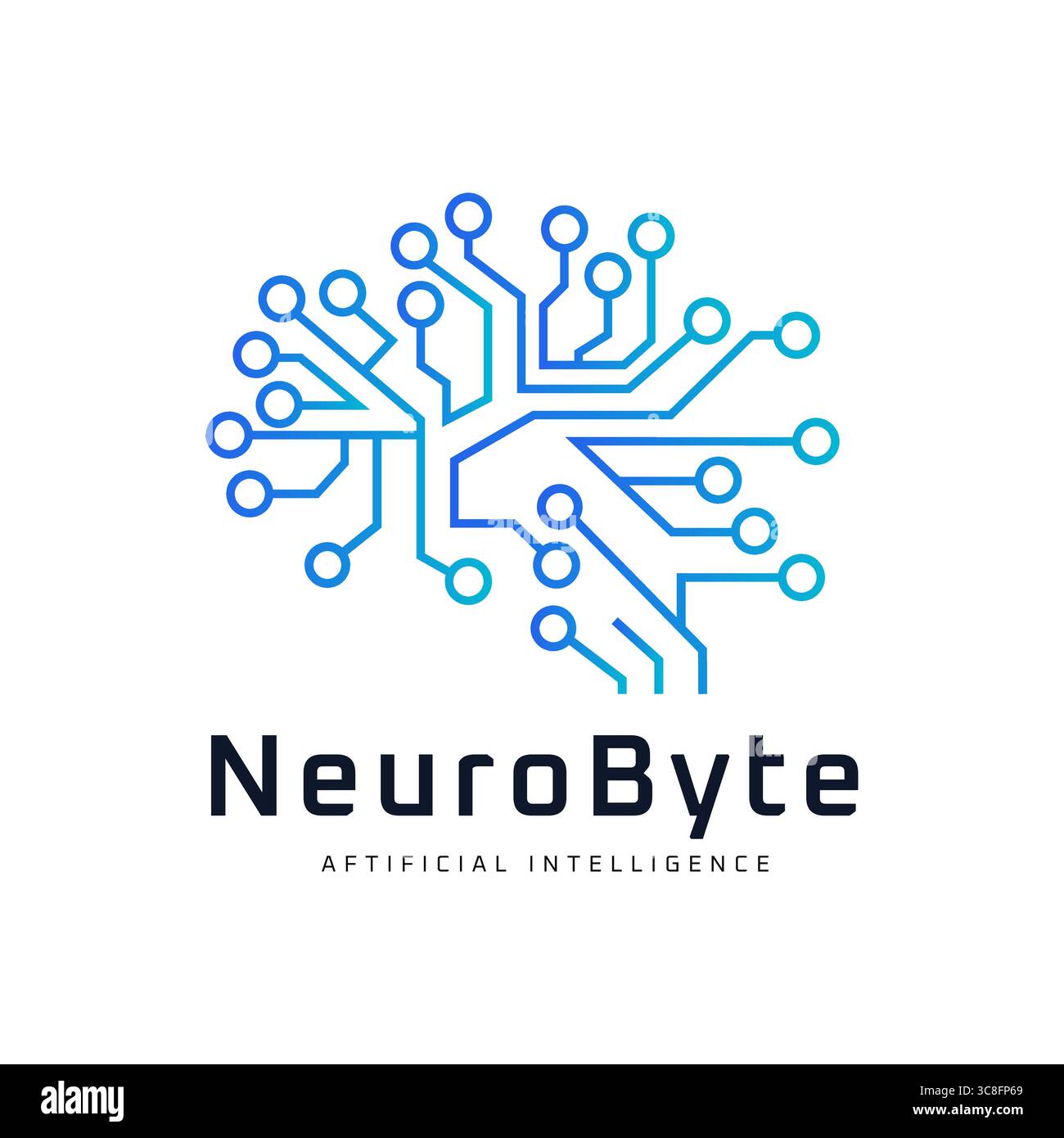 Modern Vector Logo Design Of Neural Brain Circuit Representing ...