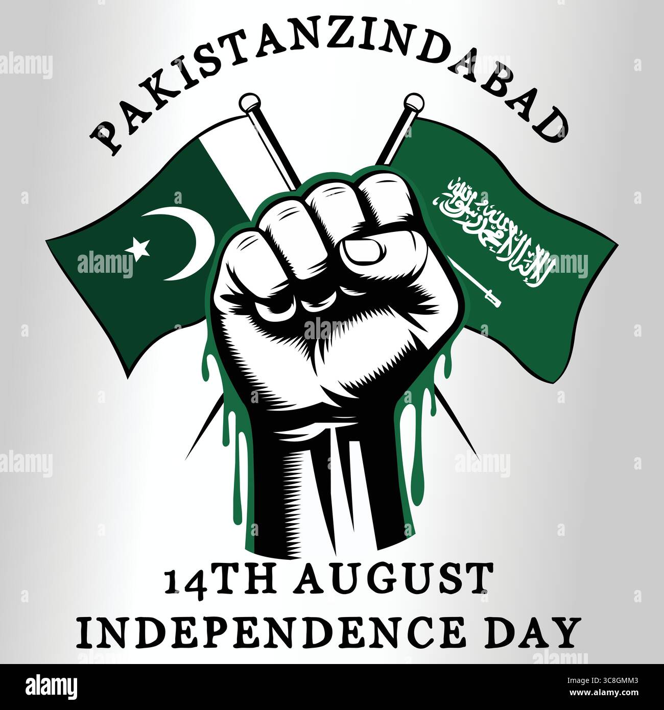 'Pakistan Zindabad: Independence Day Celebration' Stock Vector