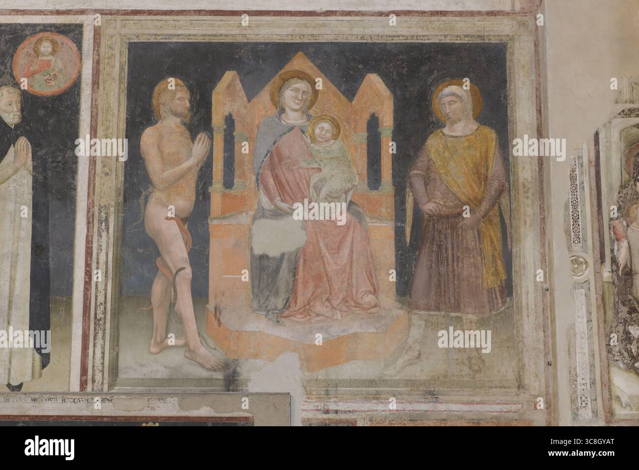 Fresco in Cappella Giusti depicting Madonna and Child with Saints in ...
