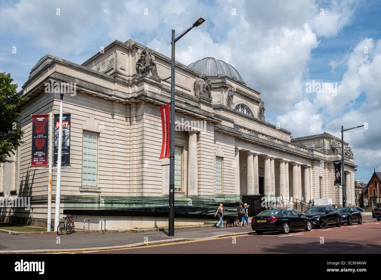 National Museum Cardiff, exterior view of the building and popular visitor attraction in Cardiff city, South Wales, UK Stock Photo