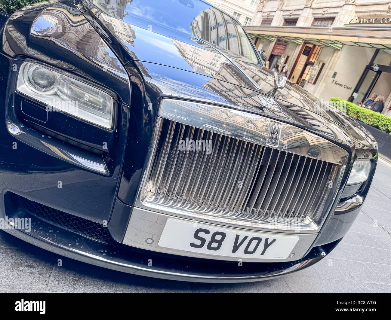 The Savoy Hotel Rolls Royce, London - Smartphone Captured Stock Image