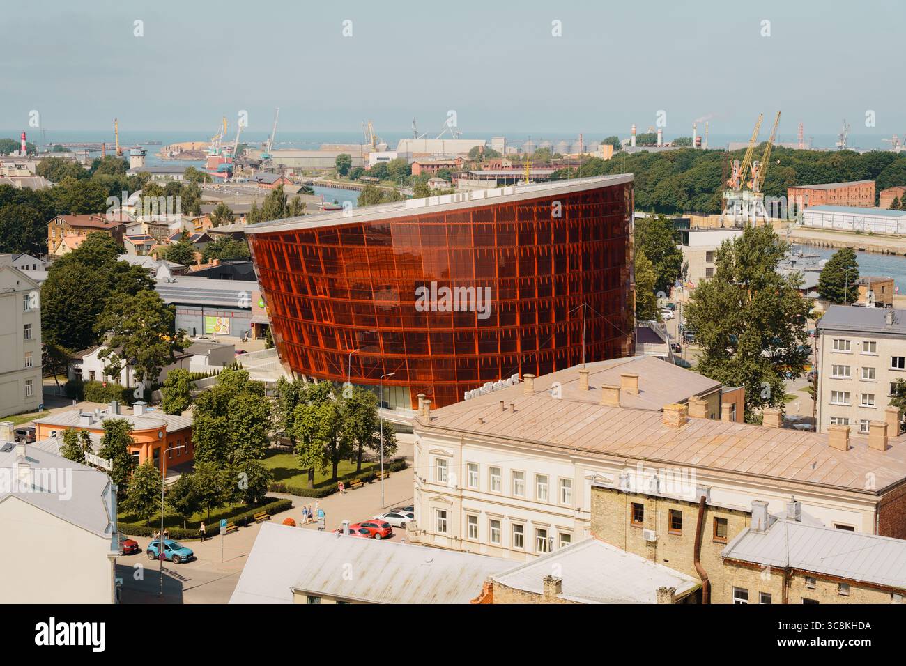 Concert hall “Lielais dzintars” and Cityscape View, Liepāja, Latvia Stock Photo