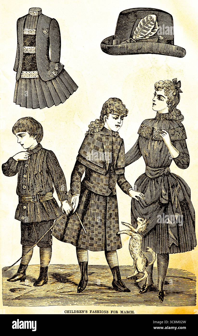 fashion, Victorian Era, England, Great Britain, historic illustration 1889 Stock Photo