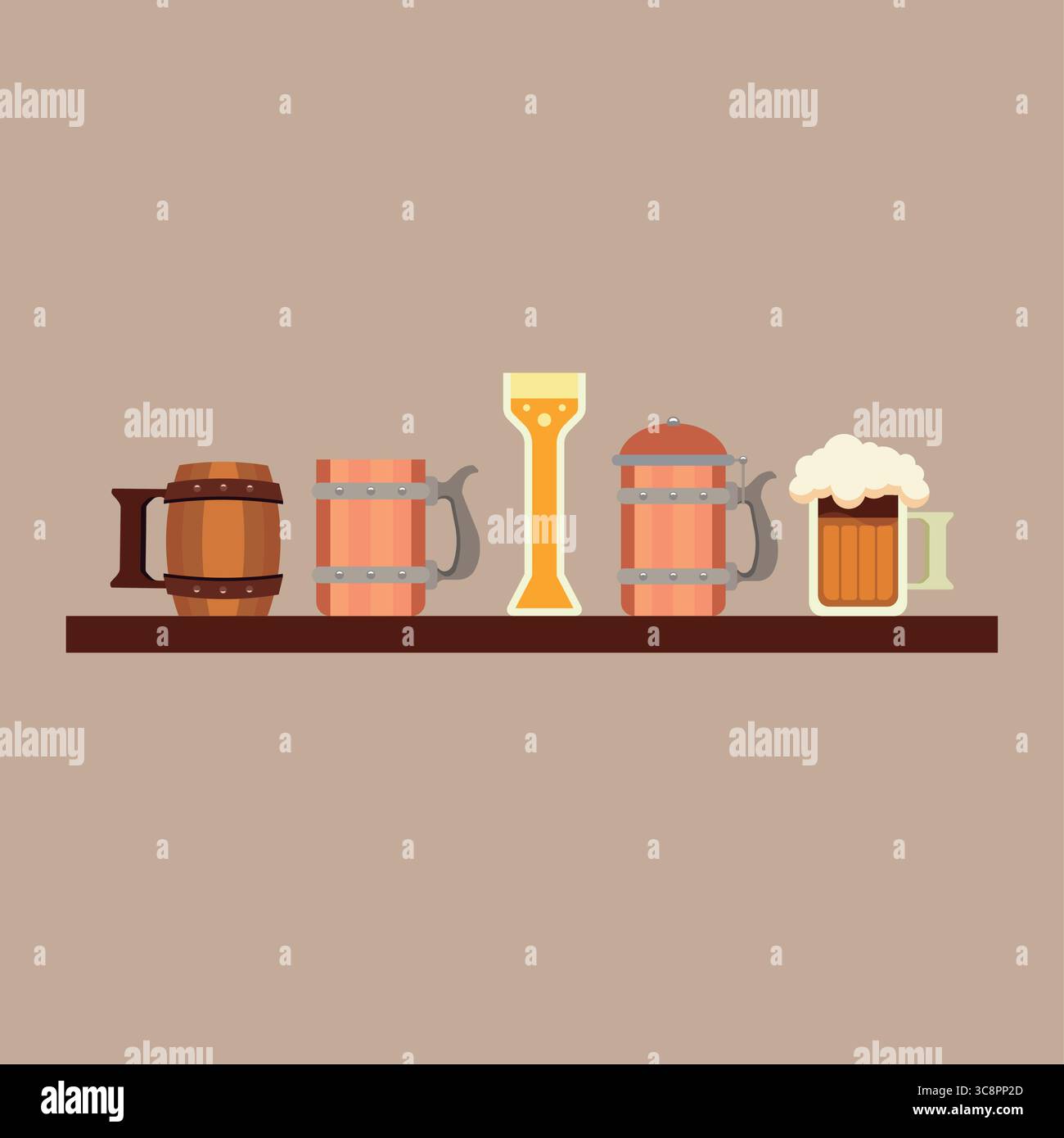 Wooden vessels Stock Vector Images - Alamy
