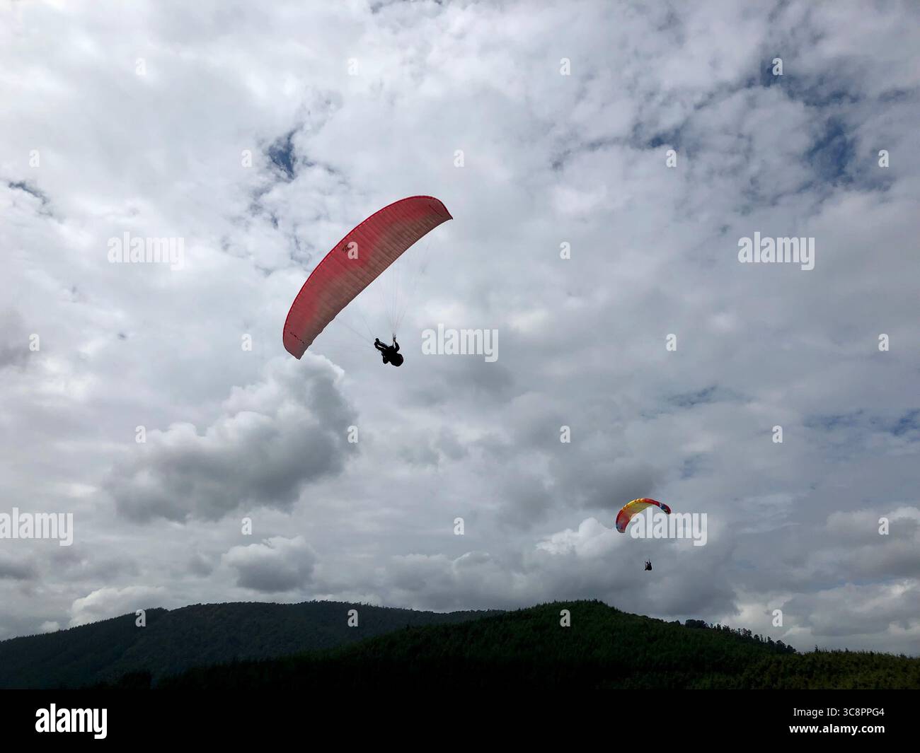 New Zealand Paragliding - Smartphone Captured Stock Image