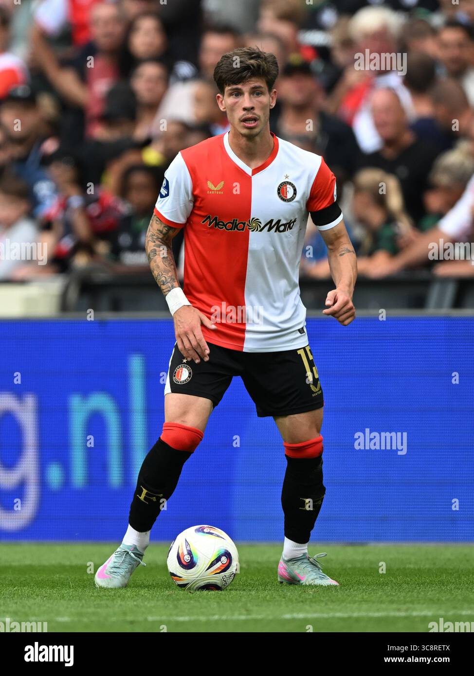ROTTERDAM - Jordan Bos of Feyenoord during the friendly match between Feyenoord and VfL Wolfsburg at Feyenoord Stadion de Kuip on Aug. 2, 2025 in Rotterdam, Netherlands. ANP / HOLLANDSE HOOGTE / GERRIT VAN KEULEN Stock Photo