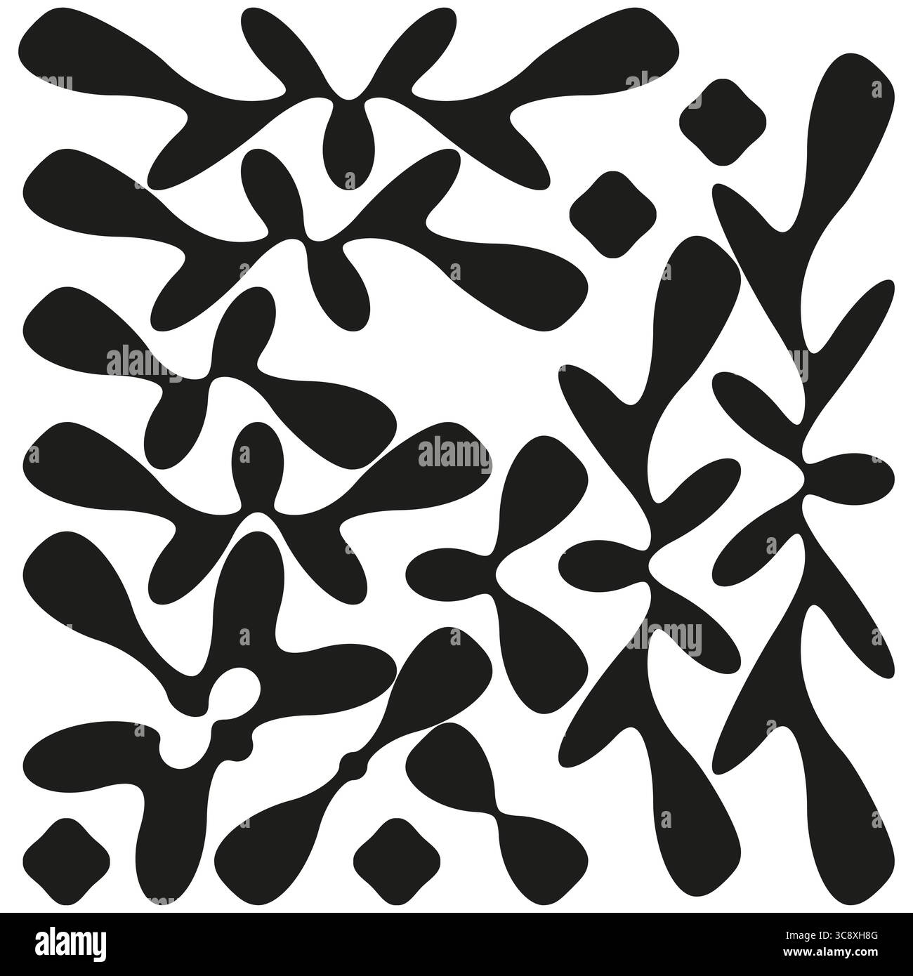 Natural Fluid Pattern Abstract organic pattern. Monochrome fluid shapes. Artistic blot Vector ...