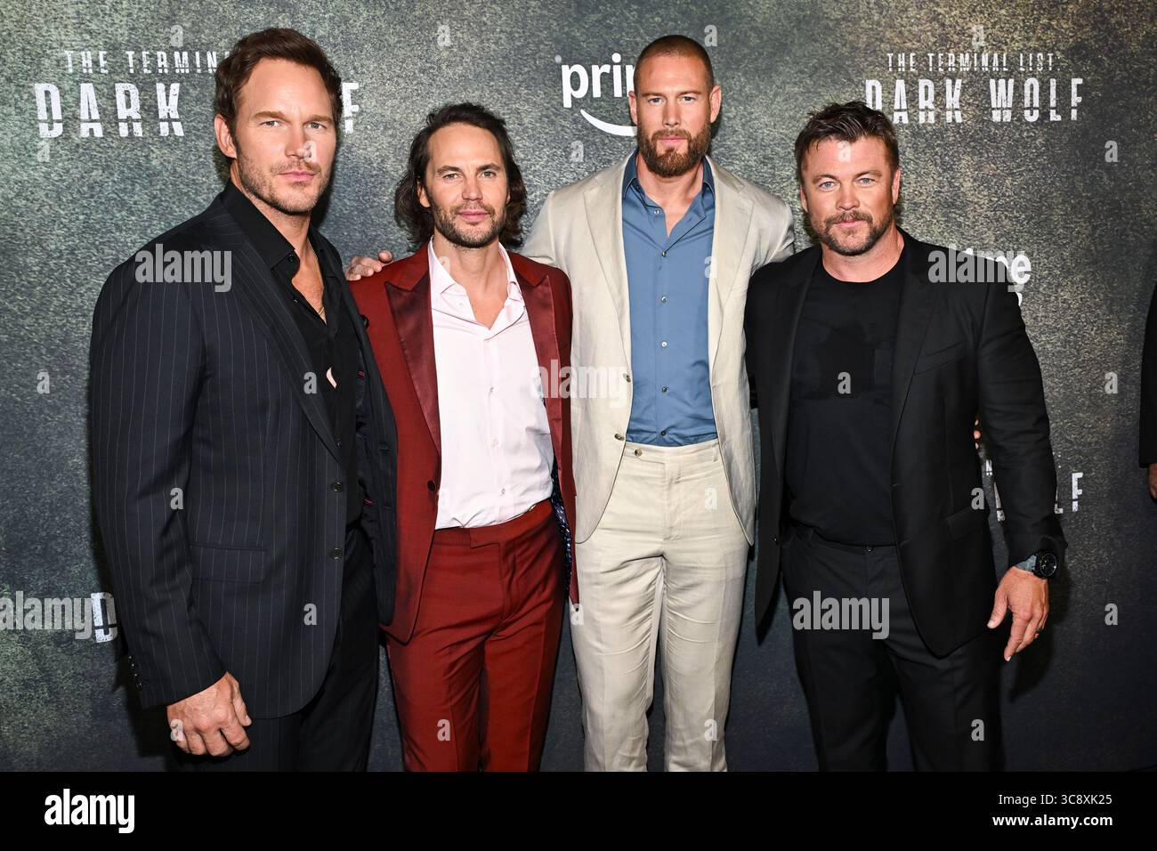 Chris Pratt, from left, Taylor Kitsch, Tom Hopper, and Luke Hemsworth ...