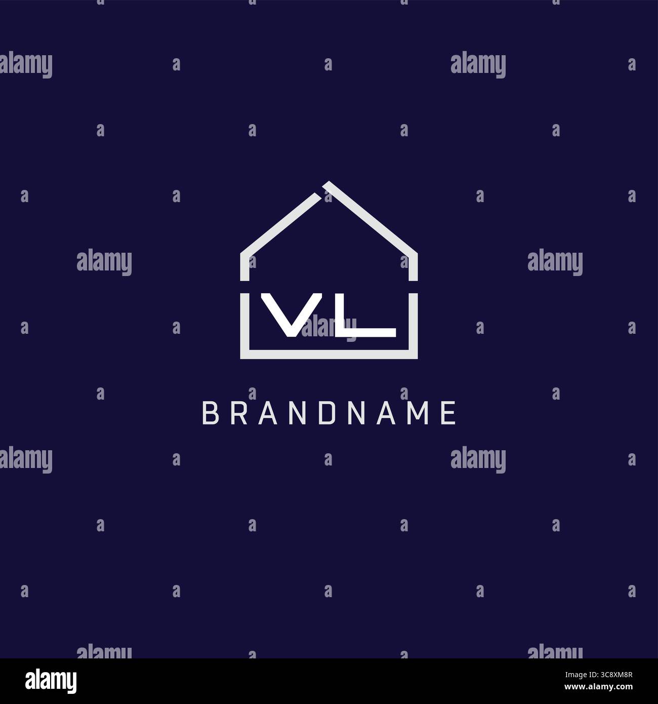 Initial letter VL roof real estate logo design ideas vector graphic Stock Vector