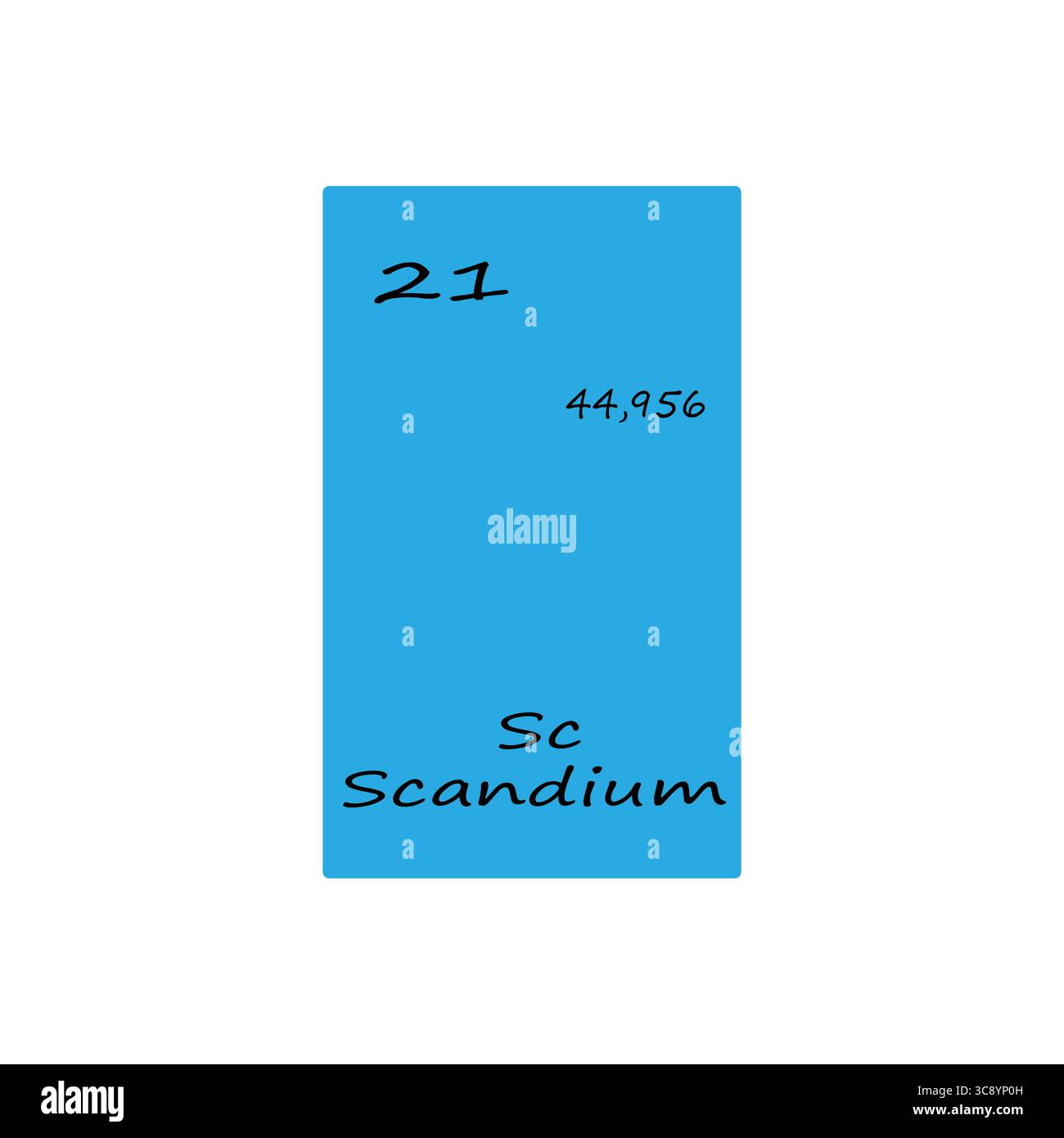 Chemical element illustration. Scandium symbol Sc. Periodic table ...