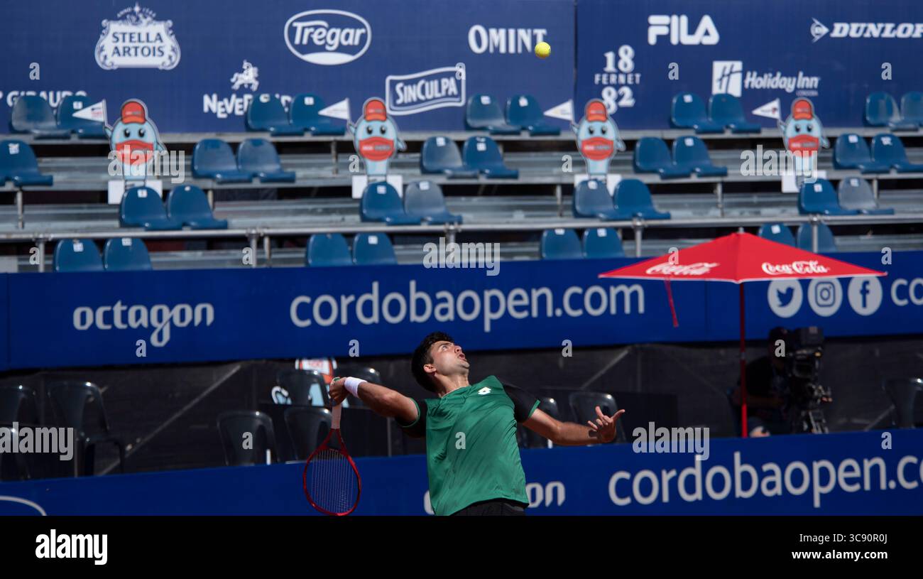 February 24, 2021, Cordoba Capital, Cordoba, Argentina: The player Marcelo Tomas Barrios Vera (265) CHI. Jozef Kovalik (128) SVK beats Marcelo Tomas Barrios Vera (265) CHI 4-6, 6-2, 6-3 and enters the quarterfinals (Credit Image: © Daniel Bustos/ZUMA Wire) Stock Photo