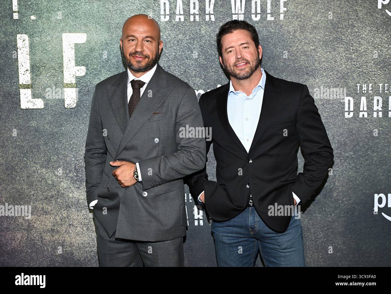 Dar Salim, left, and Jared Shaw attend the premiere of "The Terminal ...