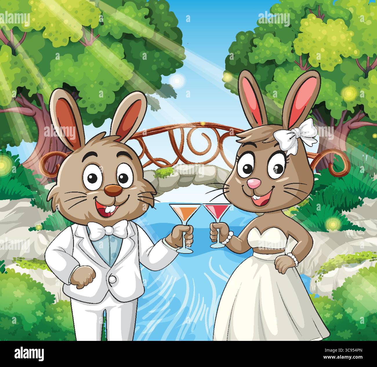 Bride and groom rabbits hi-res stock photography and images - Alamy, image size:1300x1265